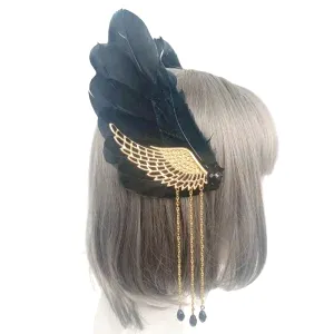 Peigne Cheveux Plume Noir